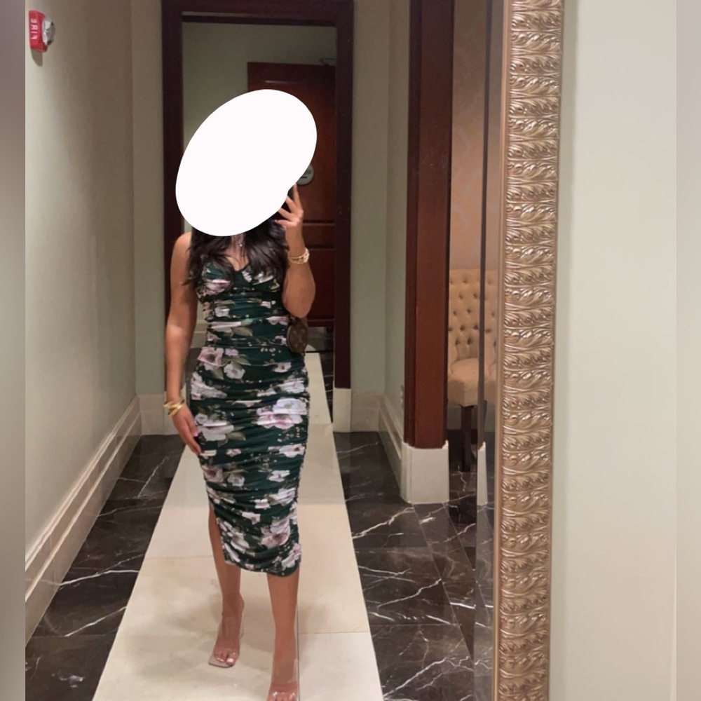 green emerald velvet dress Daylight Navy Corset High-Low Midi Dress  Club L London